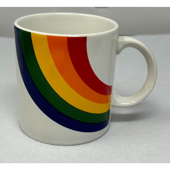 Rainbow Mug FTD Vtg 1980s Ceramic Coffee Tea Mug Pride Made in Korea - Picture 1 of 4